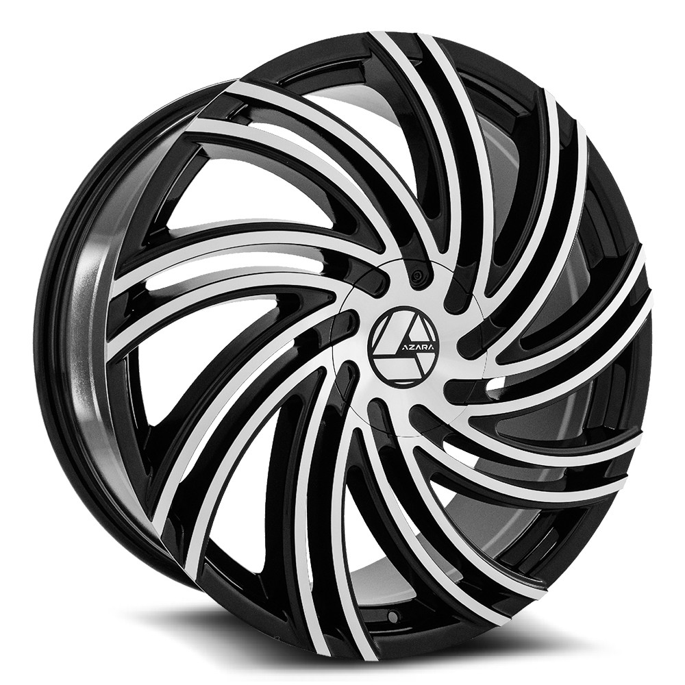 Set 4 20" Azara AZA-514 Gloss Black & Machined Wheels 20x8.5 5x4.5 5x120 35mm