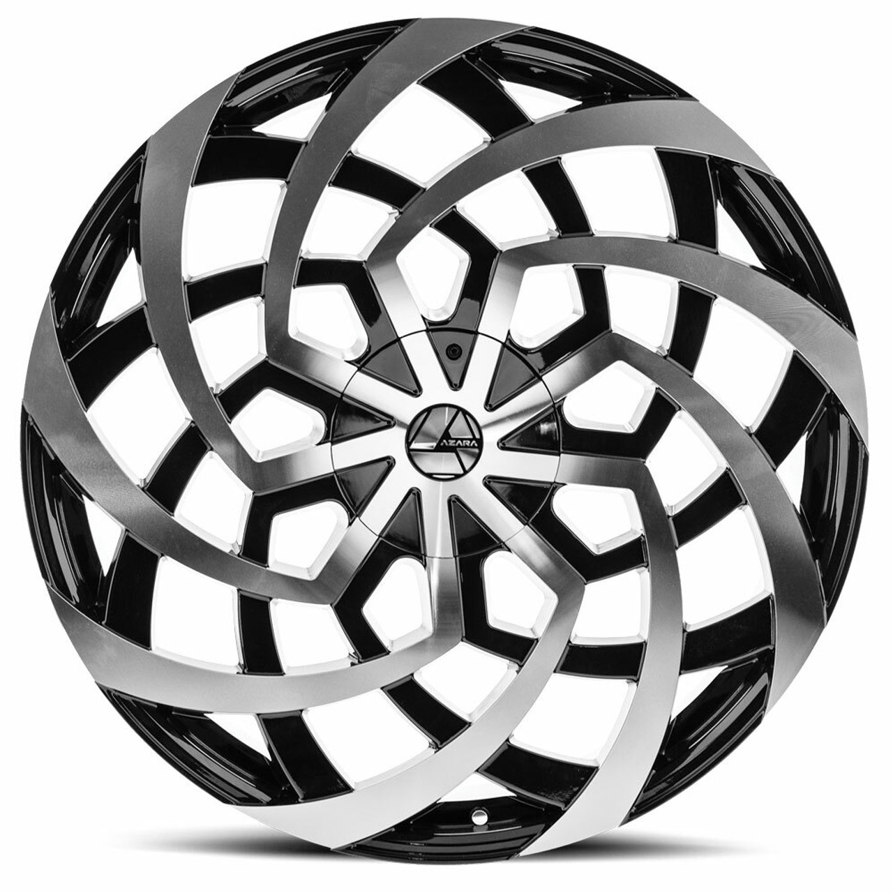 22" Azara AZA-521 Gloss Black & Machined Wheel 22x9.5 6x135 6x5.5 25mm Rim