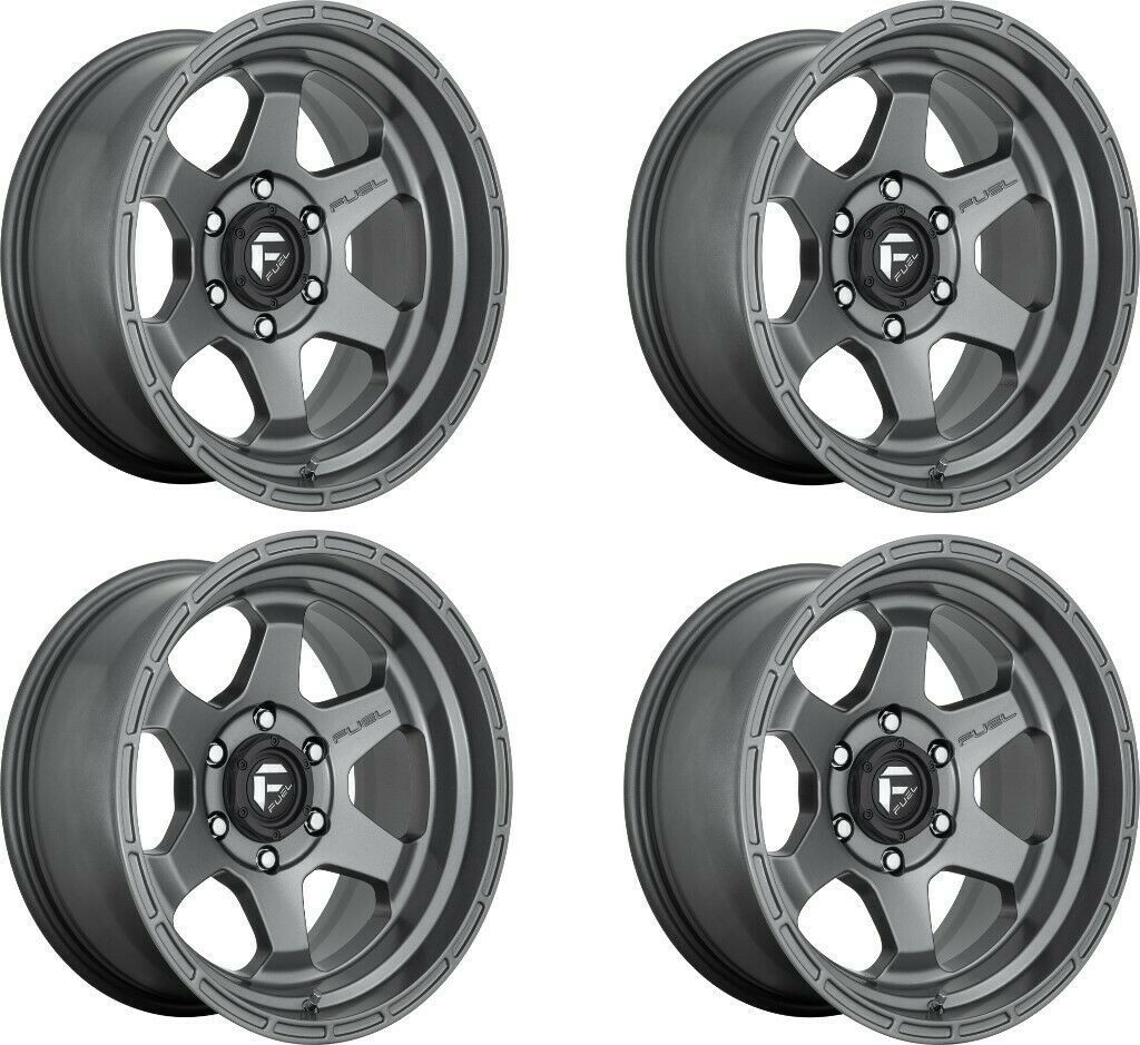 Set 4 Fuel D665 Shok 17x9 6x5.5 Matte Anthracite Wheels 17" -12mm Rims