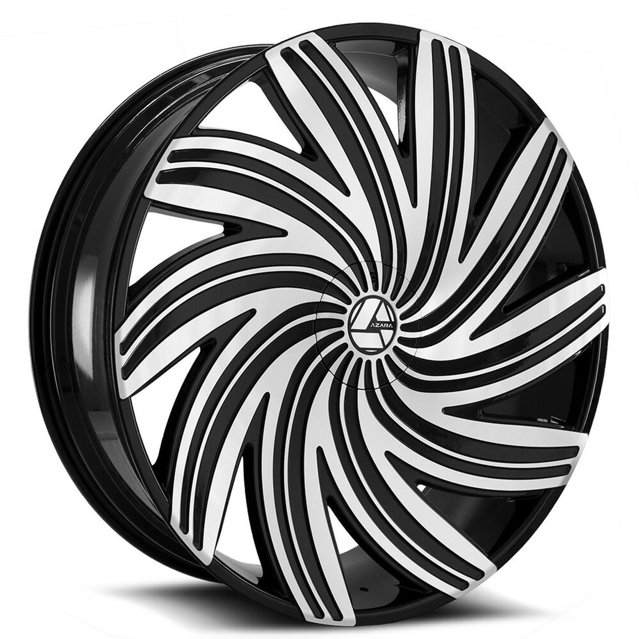 20" Azara AZA-502 Gloss Black & Machined Wheel 20x8.5 5x110 5x4.5 35mm Rim