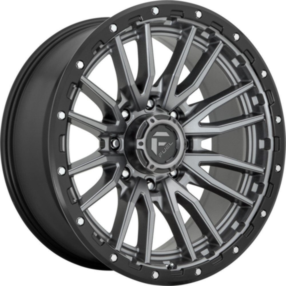 Set 4 Fuel  D680 Rebel 20x10 8x6.5 Gun Metal Black Bead Ring Wheels 20" -18mm