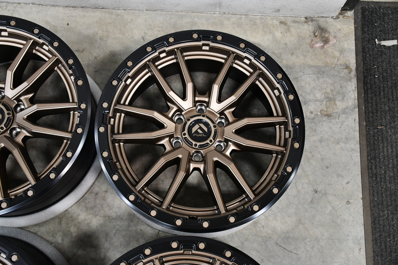 Set 4 Fuel D681 Rebel 17x9 6x135 Bronze Black Bead Ring Wheels 17" -12mm