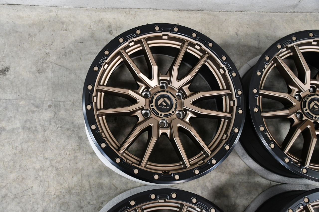 Set 4 Fuel D681 Rebel 17x9 6x135 Bronze Black Bead Ring Wheels 17" -12mm