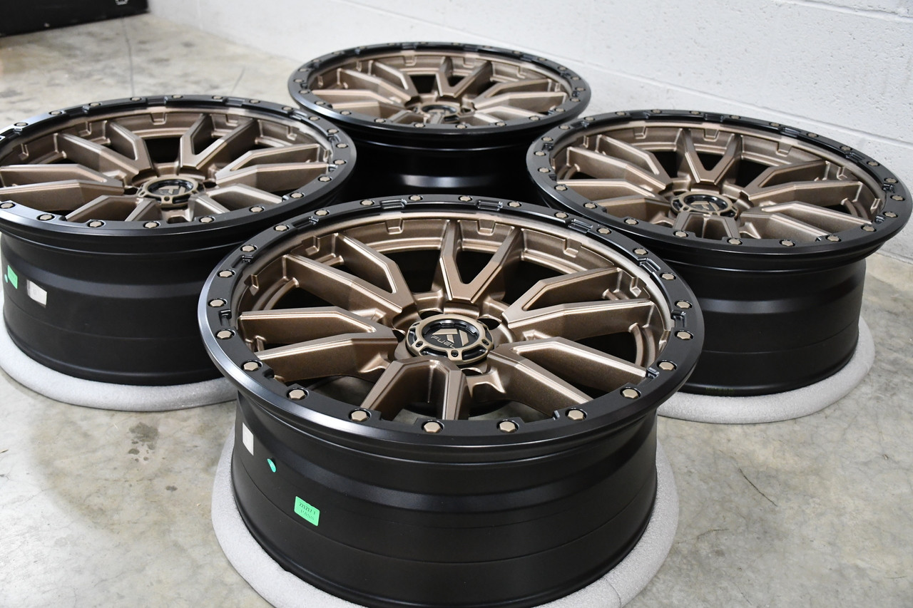 Set 4 Fuel D681 Rebel 18x9 6x135 Bronze Black Bead Ring Offroad Wheels 18" -12mm