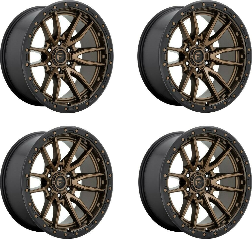 Set 4 Fuel D681 Rebel 18x9 6x120 Matte Bronze Black Bead Ring Wheels 18" 1mm