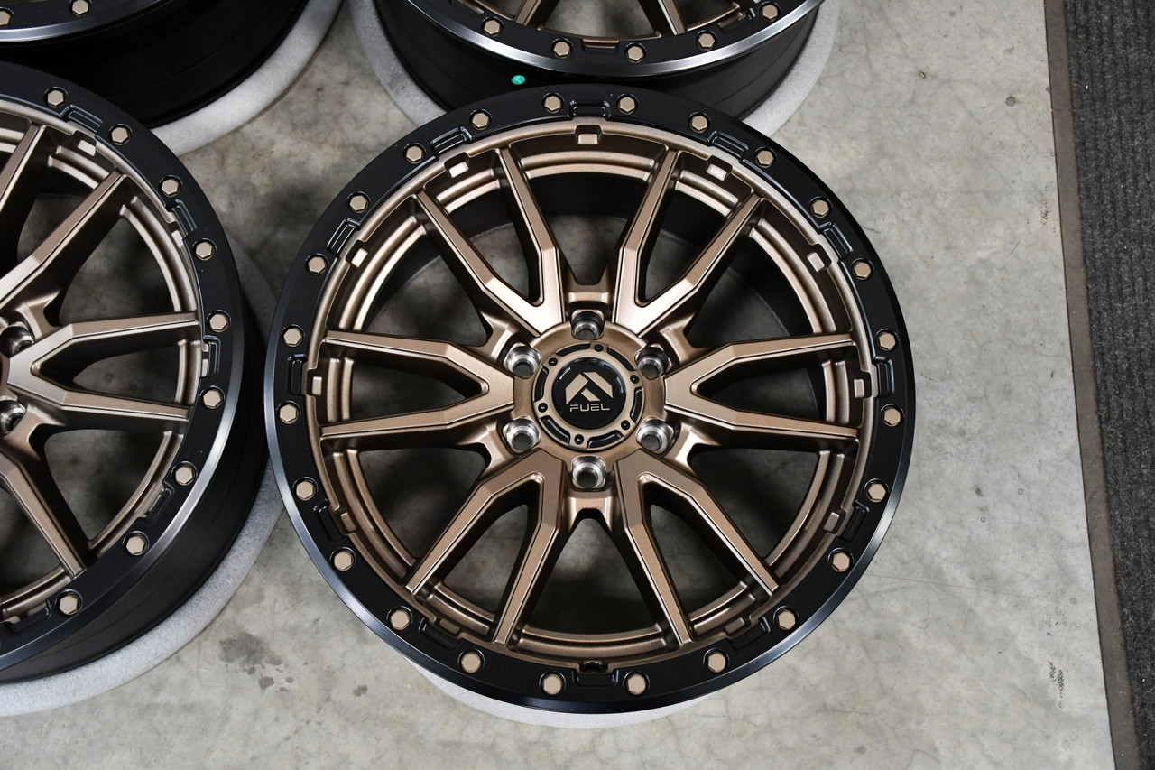 Set 4 Fuel D681 Rebel 18x9 6x120 Matte Bronze Black Bead Ring Wheels 18" 1mm