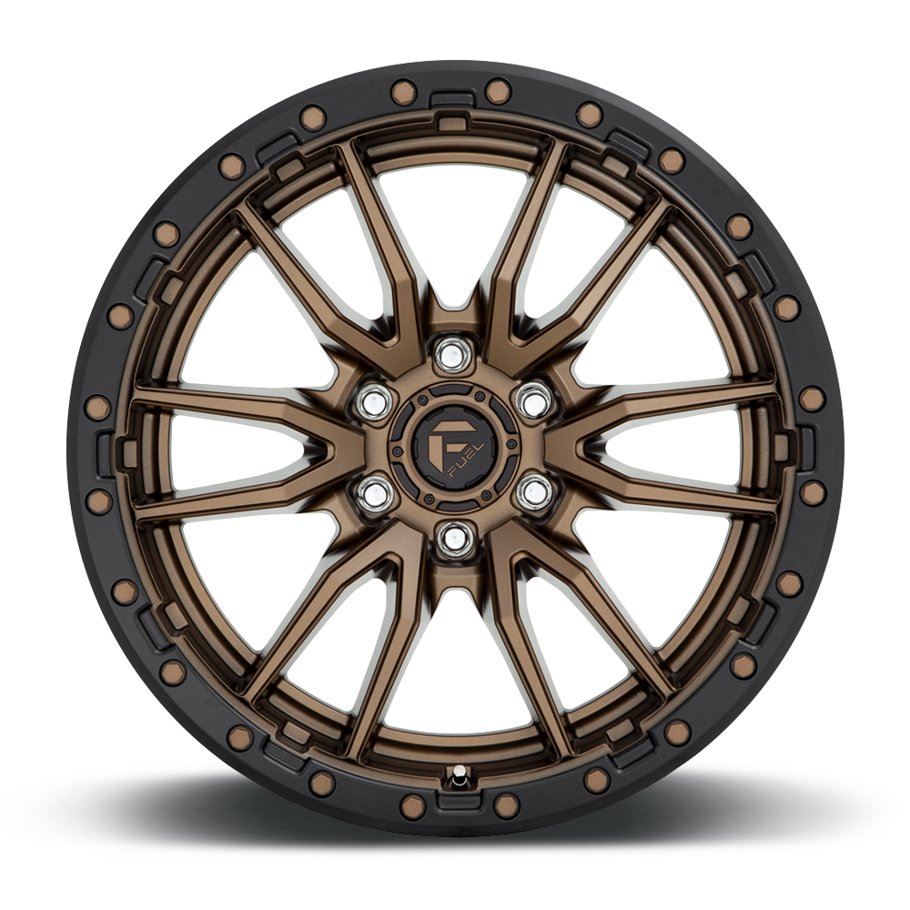 Set 4 Fuel D681 Rebel 20x10 6x5.5 Bronze Black Bead Ring Wheels 20" -18mm