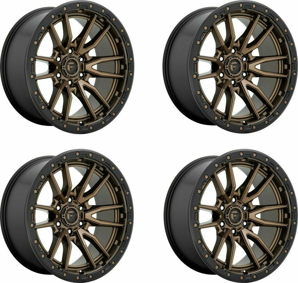 Set 4 Fuel D681 Rebel 20x10 6x5.5 Bronze Black Bead Ring Wheels 20" -18mm