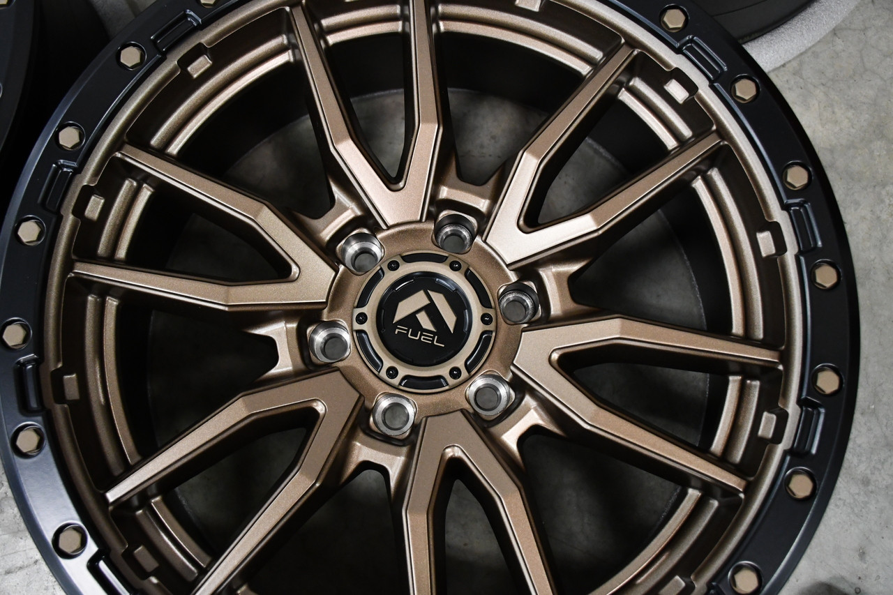 Set 4 Fuel D681 Rebel 22x10 6x5.5 Bronze Black Bead Ring Wheels 22" -13mm