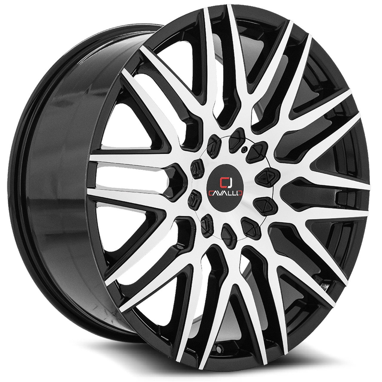 Set 4 20" Cavallo CLV-24 Gloss Black & Machined Wheels 20x8.5 5x112 5x4.5 35mm Set 4 20" Cavallo CLV-24 Gloss Black & Machined Wheels 20x8.5 5x112 5x4.5 35mm