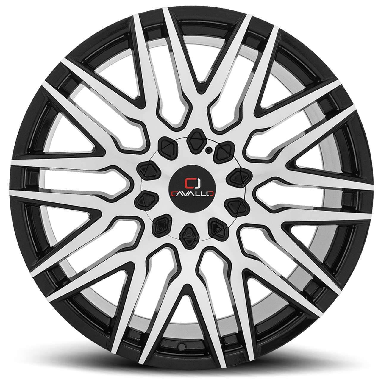 Set 4 20" Cavallo CLV-24 Gloss Black & Machined Wheels 20x8.5 5x112 5x4.5 35mm Set 4 20" Cavallo CLV-24 Gloss Black & Machined Wheels 20x8.5 5x112 5x4.5 35mm