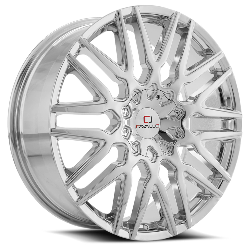 22" Cavallo CLV-24 Nano Chrome Wheel 22x8.5 5x4.5 5x120 38mm Rim