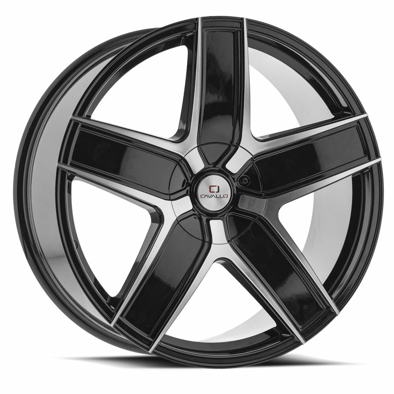 18" Cavallo CLV-31 Gloss Black Machined Wheel 18x8 4x100 4x4.5 35mm Rim