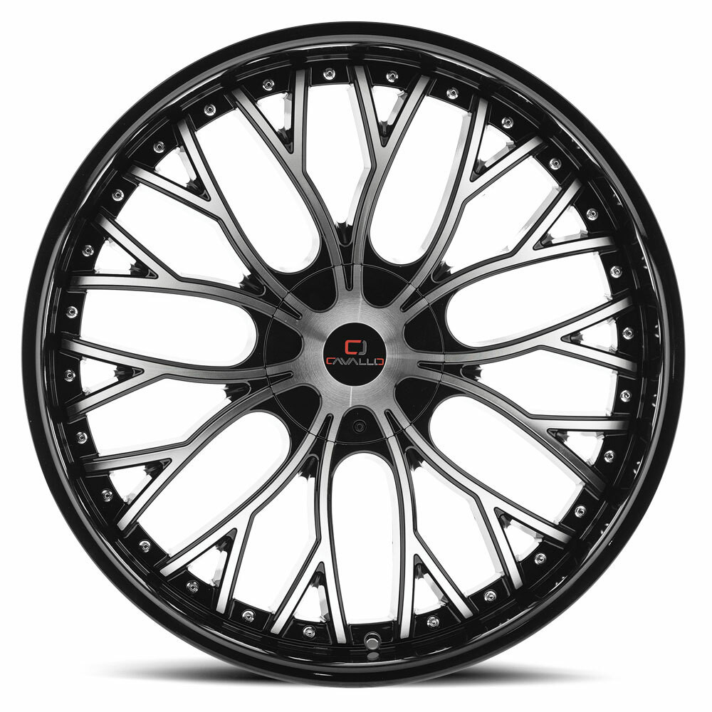 18" Cavallo CLV-33 Gloss Black Machined Wheel 18x8 5x100 5x4.5 35mm Luxury Rim