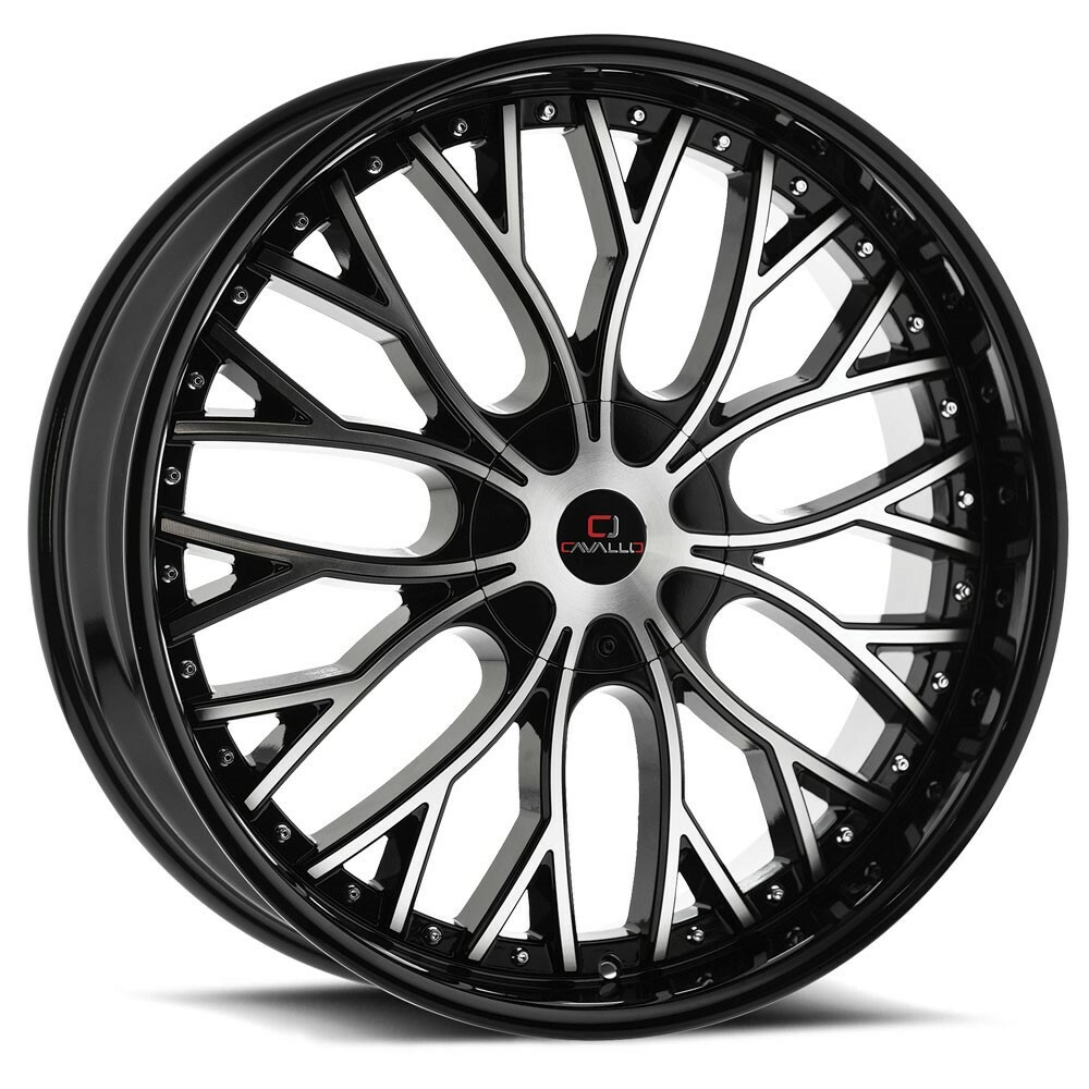 Set 4 18" Cavallo CLV-33 Gloss Black Machined Wheels 18x8 5x4.5 5x120 35mm Rims