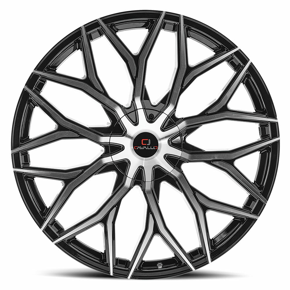 26" Cavallo CLV-37 Gloss Black & Machined Wheel 26x9.5 6x135 6x5.5 25mm Rim
