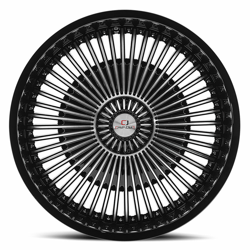 Set 4 20" Cavallo CLV-41 Gloss Black & Machined Wheels 20x8.5 5x112 5x4.5 35mm