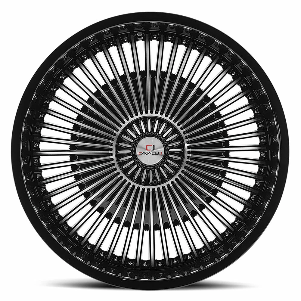 Set 4 22" Cavallo CLV-41 Gloss Black & Machined Wheels 22x8.5 5x4.5 5x120 38mm