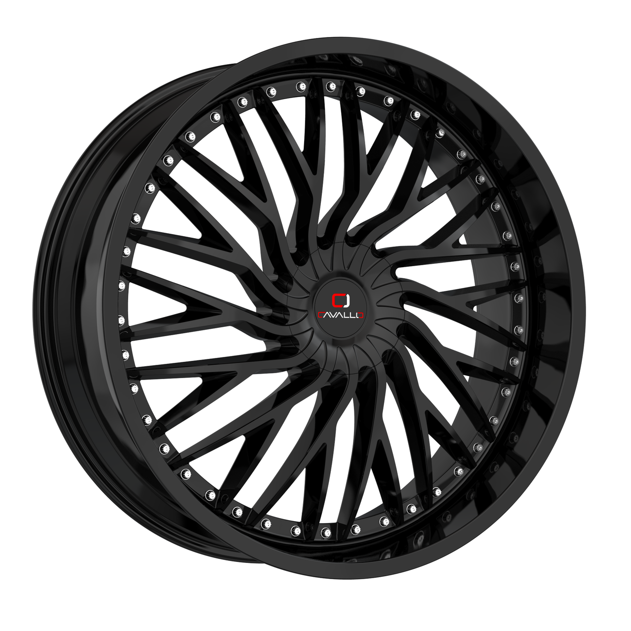 22" Cavallo CLV-43 Gloss Black Wheel 22x8.5 5x4.5 5x120 38mm Rim