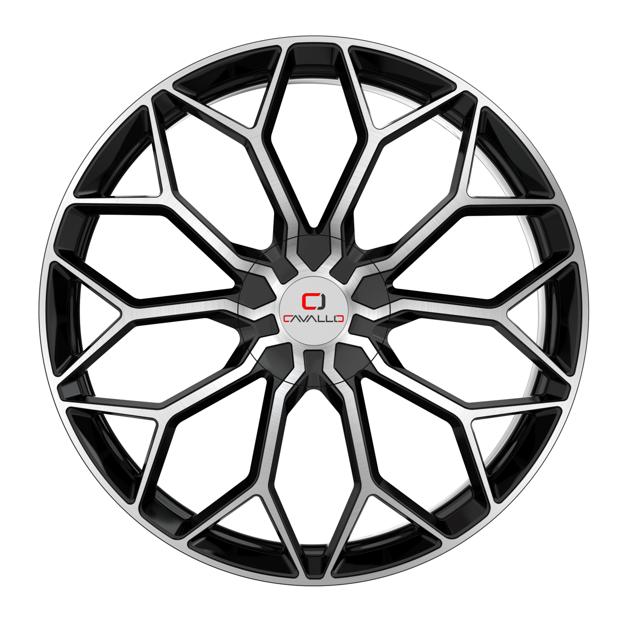 Set 4 22" Cavallo CLV-44 Gloss Black Machined Wheels 22x9.5 6x135 6x5.5 25mm
