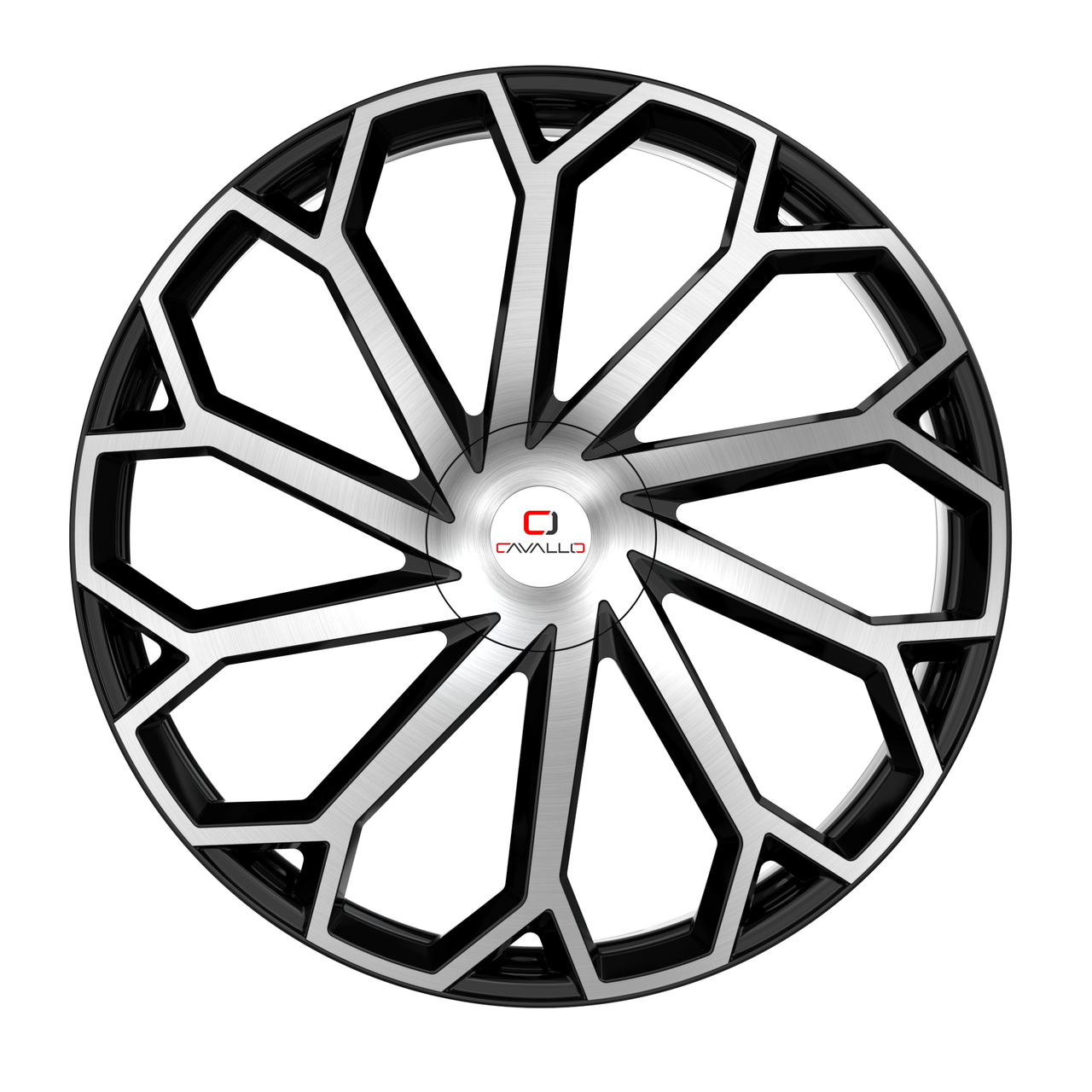 18" Cavallo CLV-51 Gloss Black & Machined Wheel 18x8 4x100 4x4.5 35mm Rim