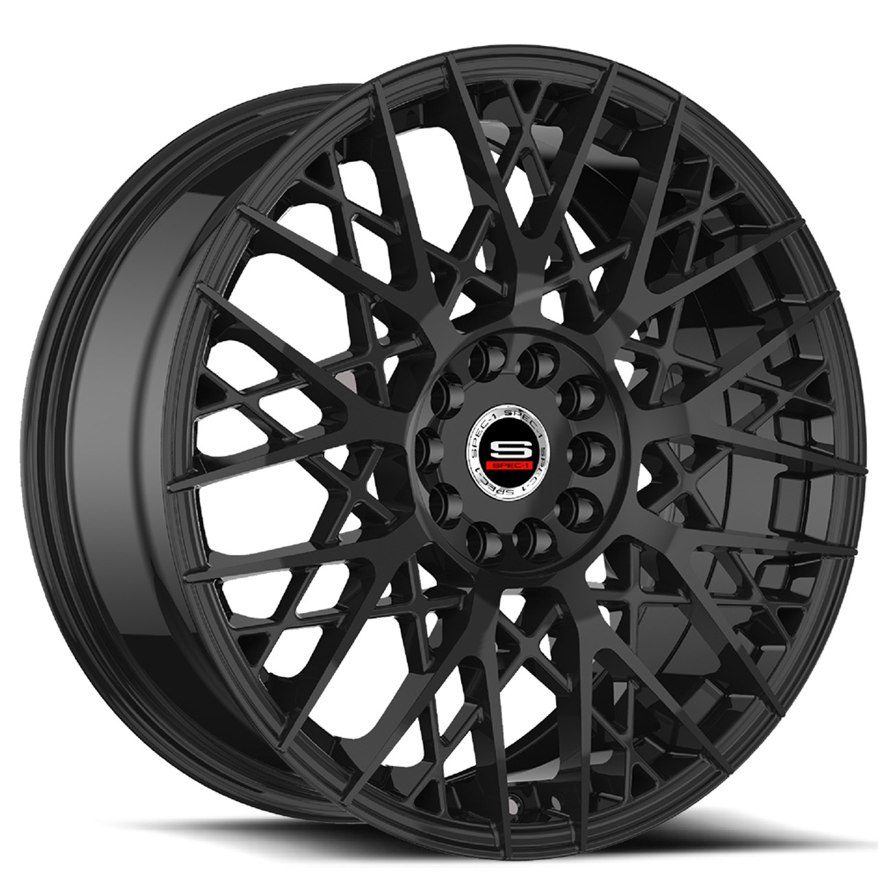 17" Spec-1 SP-53 Gloss Black Wheel 17x7.5 5x100 5x4.5 42mm Rim