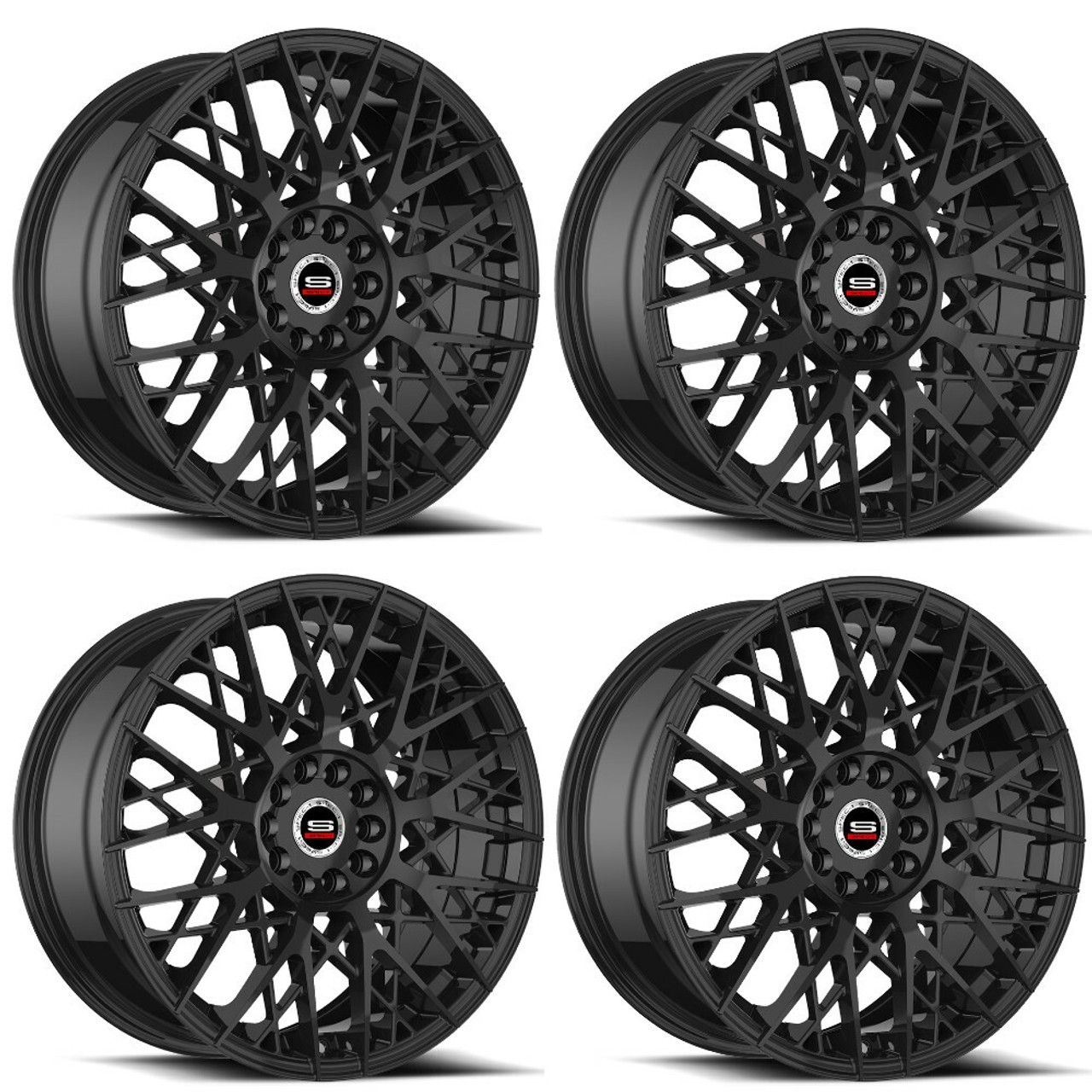 Set 4 17" Spec-1 SP-53 Gloss Black Wheels 17x7.5 5x4.5 5x120 42mm Rims