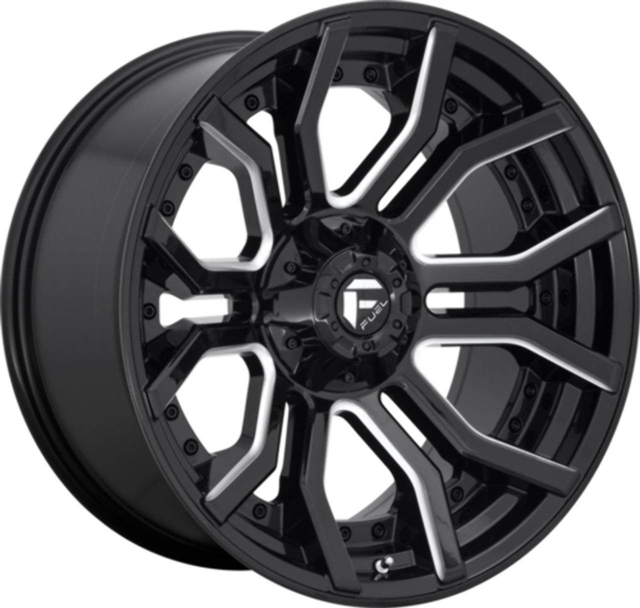 Set 4 Fuel D711 Rage 20x9 5x5 5x5.5 Gloss Black Milled Wheels 20" 1mm Rims