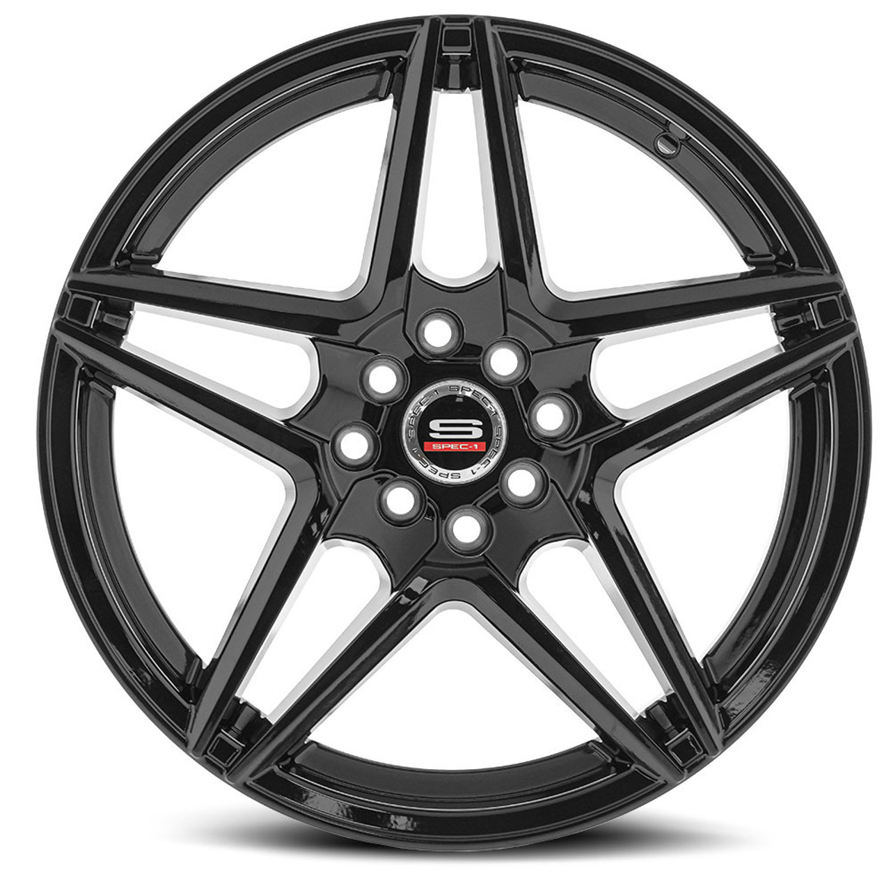 17" Spec-1 SP-54 Gloss Black Wheel 17x7.5 5x112 5x4.5 42mm Rim