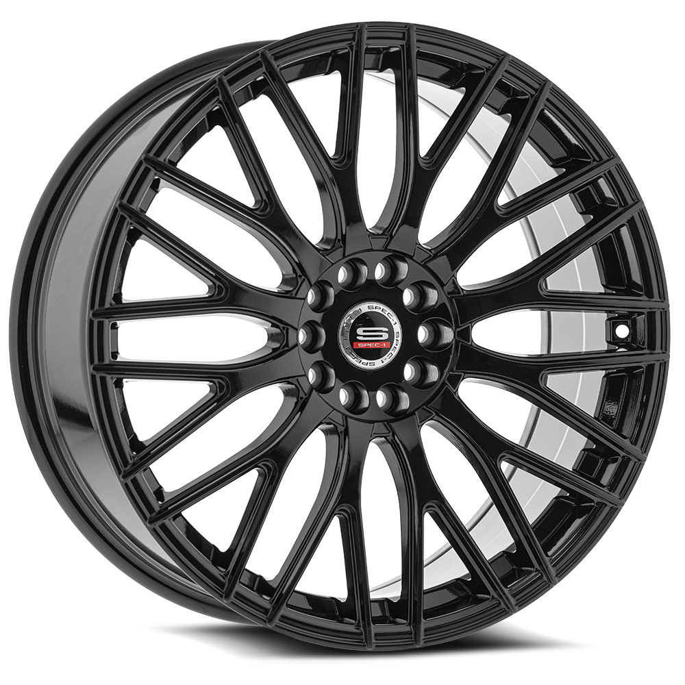 Set 4 18" Spec-1 SP-55 Gloss Black Wheels 18x8 5x4.5 5x120 38mm Rims