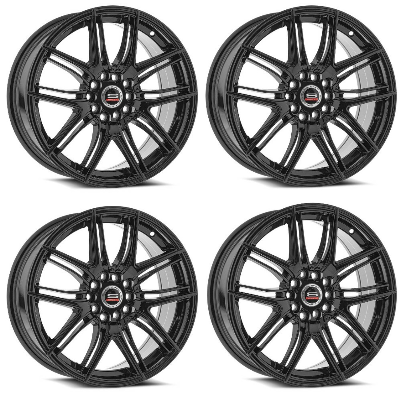 Set 4 17" Spec-1 SP-56 Gloss Black Wheels 17x7.5 5x105 5x4.5 42mm Rims