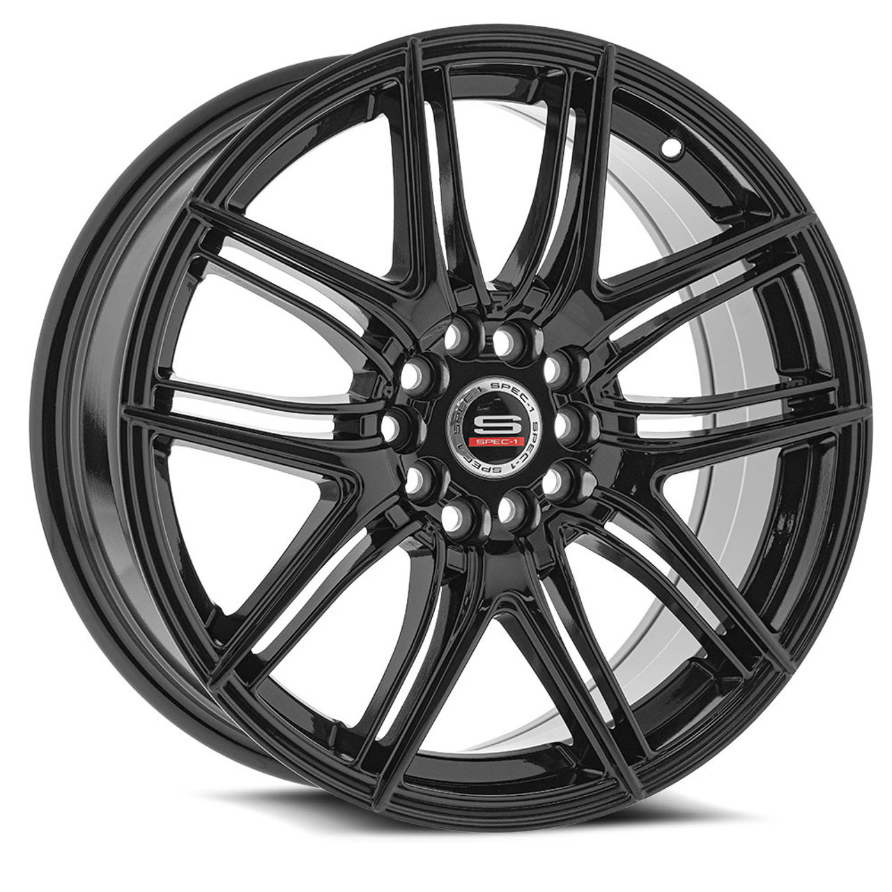 18" Spec-1 SP-56 Gloss Black Wheel 18x8 4x100 4x4.5 38mm Rim