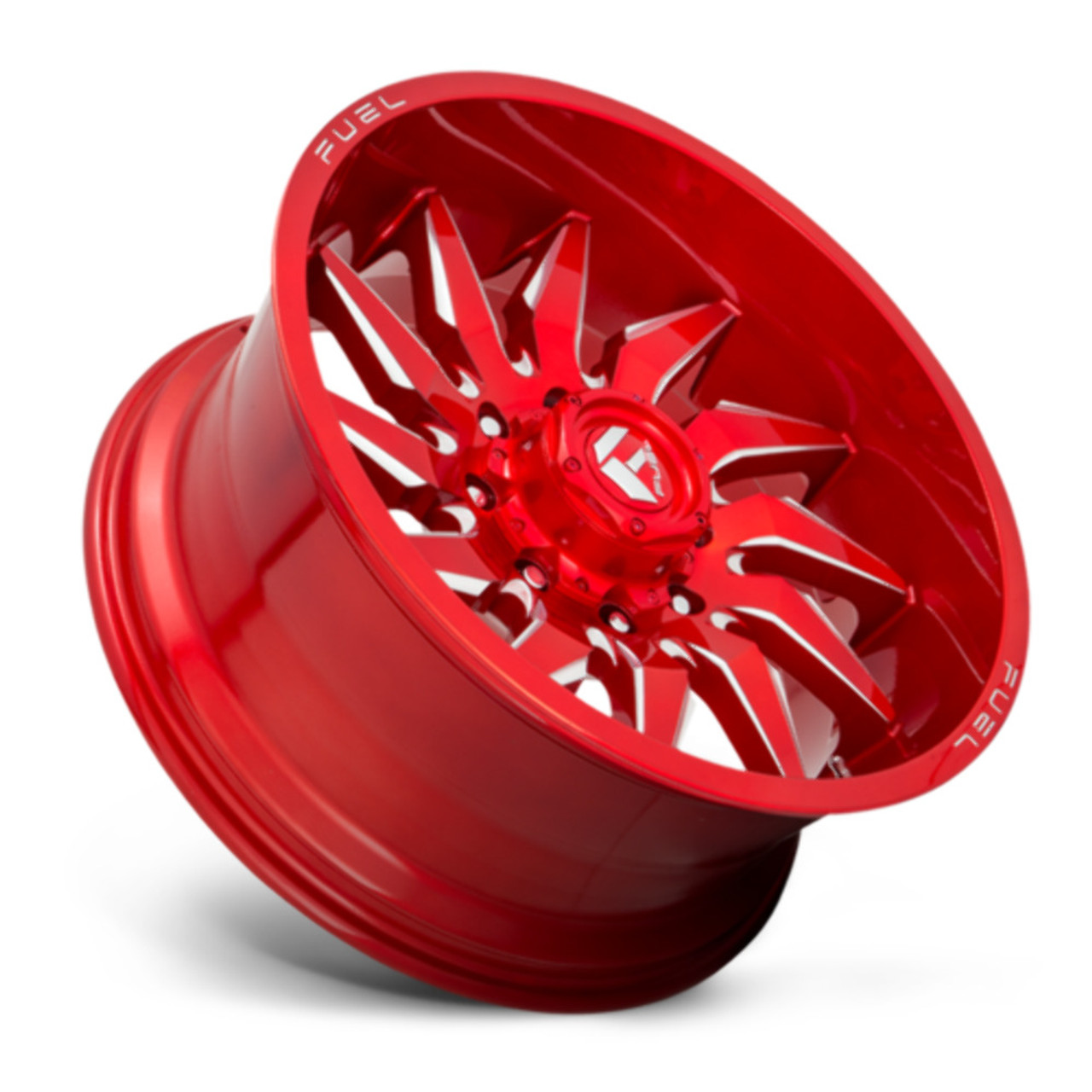 Set 4 20" Fuel D745 Saber 20x10 Candy Red Milled 6x135 Truck Wheels -18mm Rims