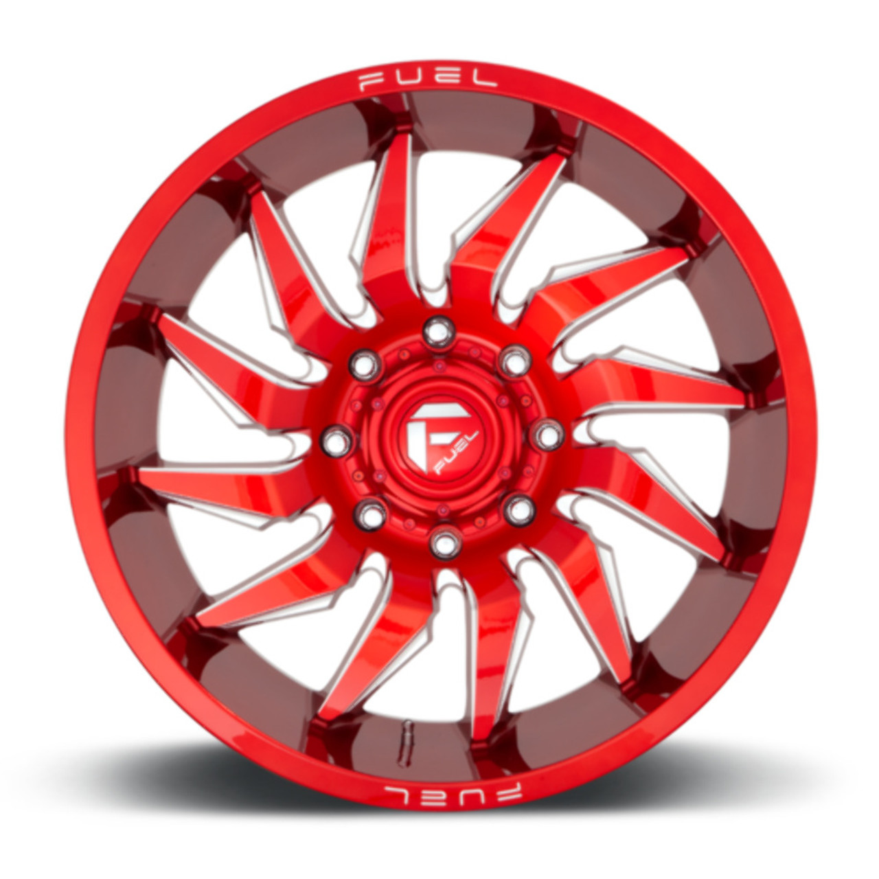 Set 4 20" Fuel D745 Saber 20x10 Candy Red Milled 6x135 Truck Wheels -18mm Rims