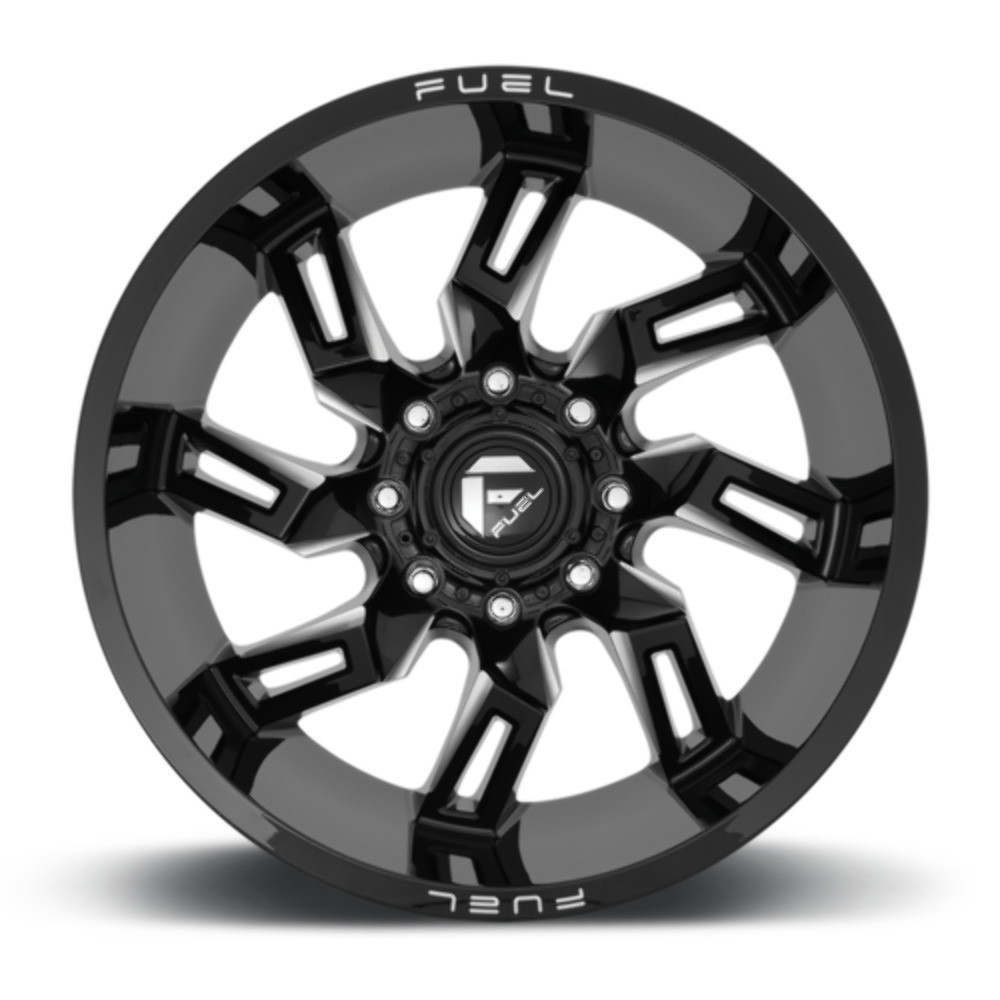 Set 4 Fuel D747 Lockdown 20x10 6x135 Gloss Black Milled Wheels 20" -18mm