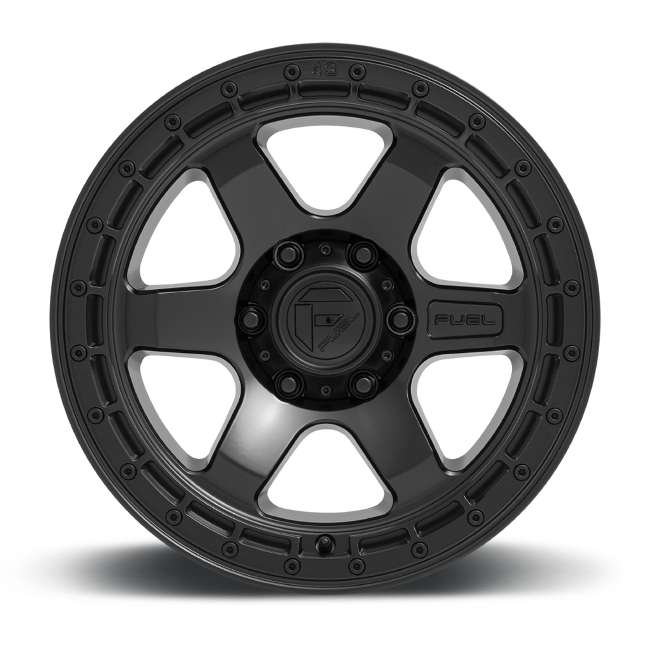 Set 4 Fuel D750 Block 18x9 5x5 Matte Black With Black Ring Wheels 18" 20mm
