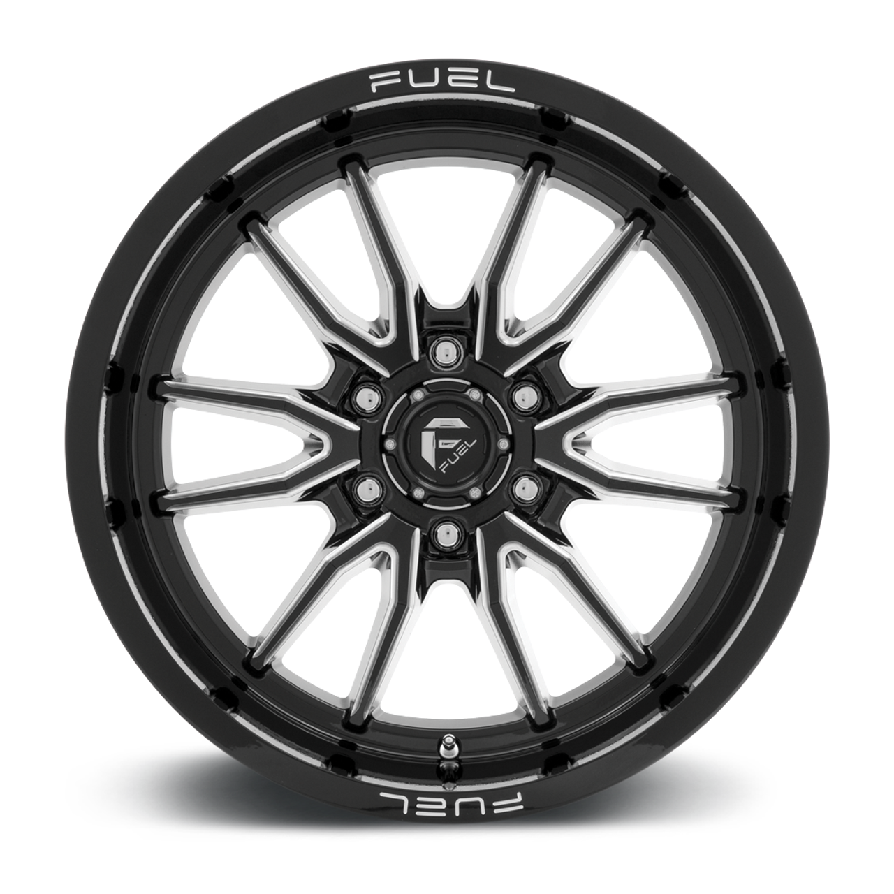 Set 4 17" Fuel D761 Clash 17x9 6x135 Gloss Black Milled Wheels -12mm Lifted Rims