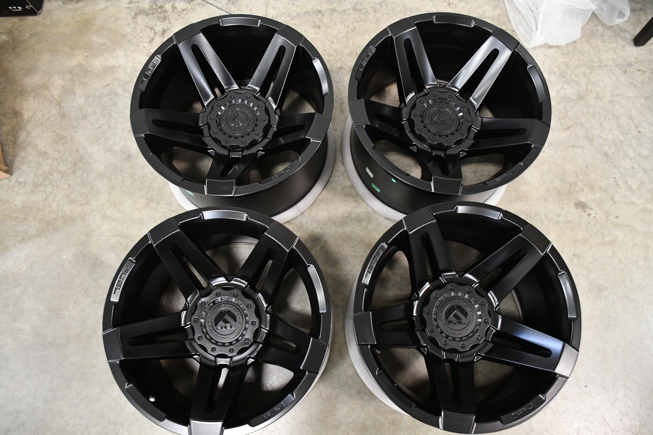Set 4 Fuel D763 SFJ 20x12 5x4.5 5x5 Matte Black Wheels 20" -44mm Offroad Rims