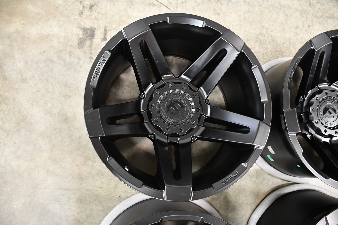 Set 4 Fuel D763 SFJ 20x12 5x4.5 5x5 Matte Black Wheels 20" -44mm Offroad Rims