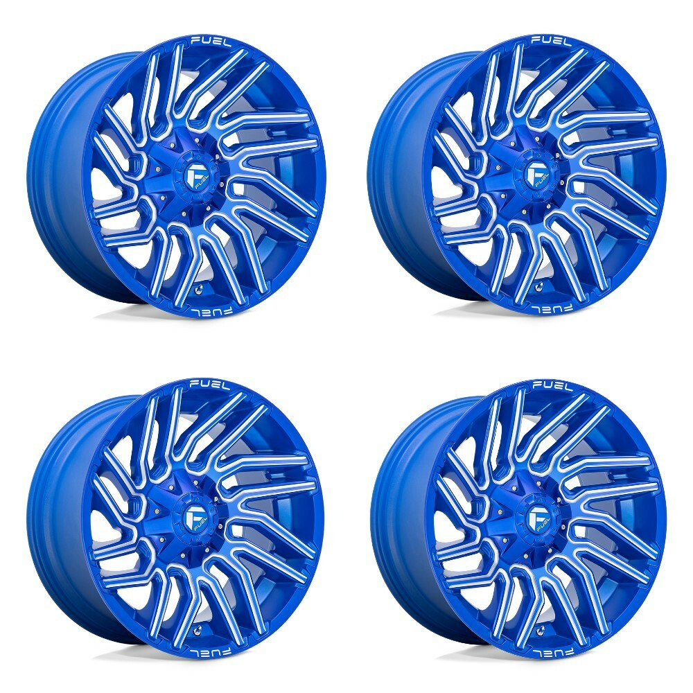 Set 4 Fuel D774 Typhoon 20x10 8x180 Anodized Blue Milled Wheels 20