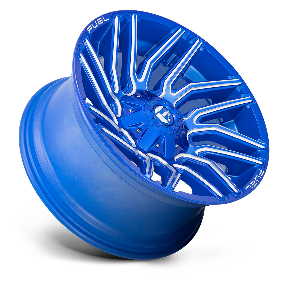 Set 4 Fuel D774 Typhoon 22x12 8x6.5 Anodized Blue Milled Wheels 22" -44mm