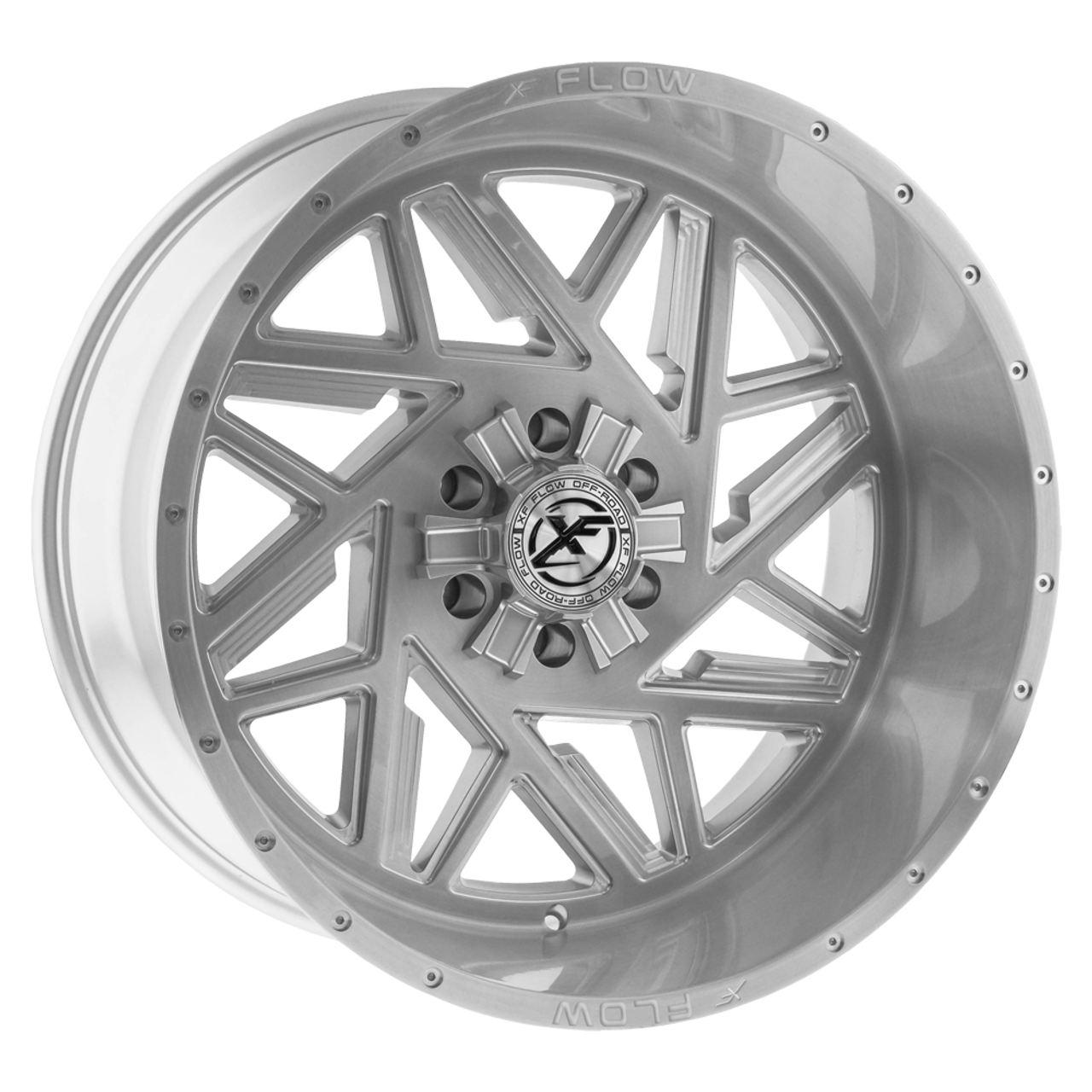 26" XFX Flow XFX-306 Brushed & Milled Wheel 26x14 5x5/5x5.5 -76mm Lifted Rim