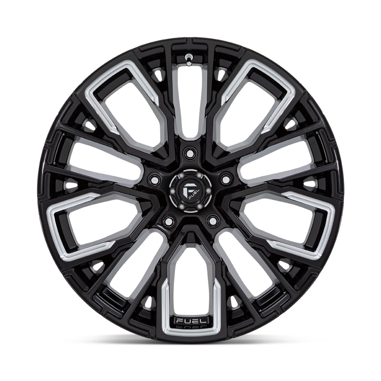 Fuel 1PC D849 Rebar 20x10 5x5.5 Gloss Black Milled Wheel 20" -18mm Rim Fuel 1PC D849 Rebar 20x10 5x5.5 Gloss Black Milled Wheel 20" -18mm Rim