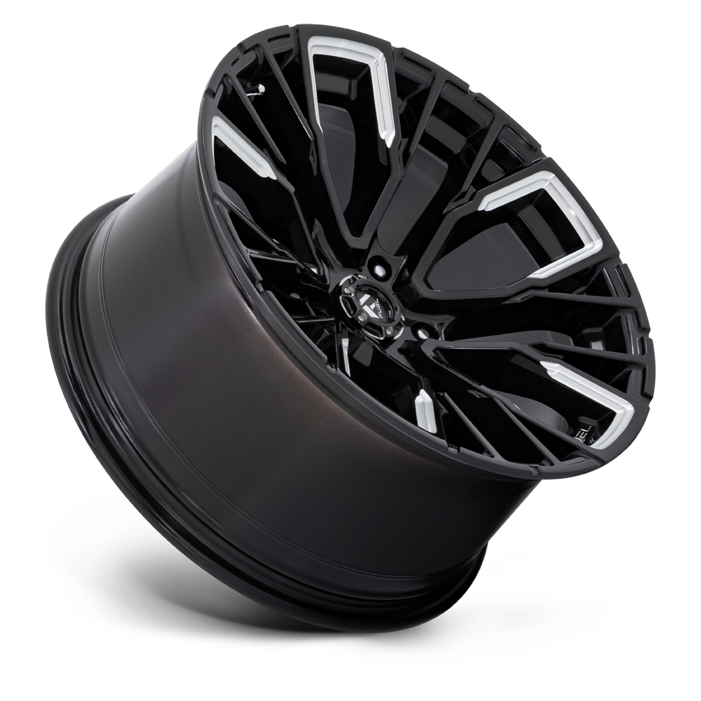 Set 4 Fuel D849 Rebar 20x10 5x5 Gloss Black Milled Wheels 20" -18mm Rims