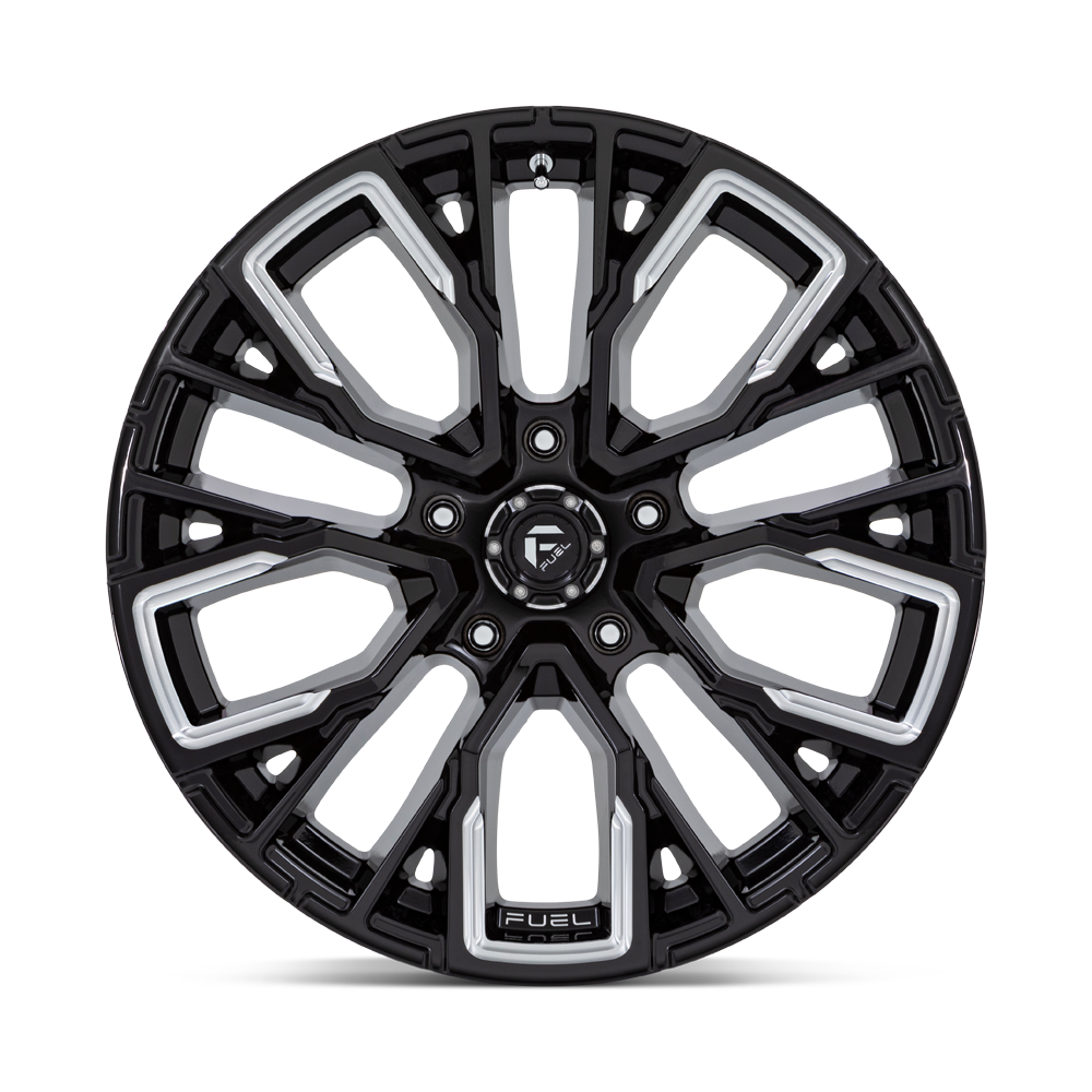 Set 4 Fuel D849 Rebar 20x10 5x5 Gloss Black Milled Wheels 20" -18mm Rims