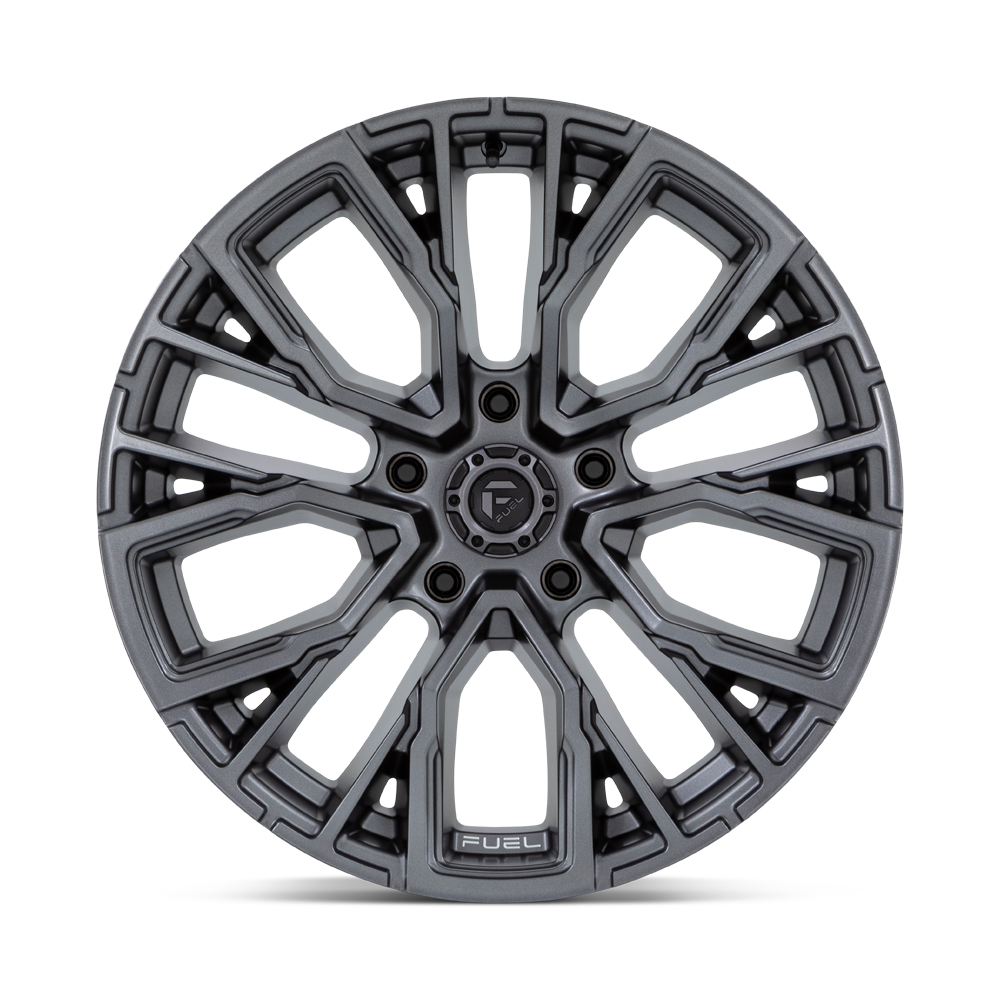 Set 4 Fuel D848 Rebar 22x12 5x5 Matte Gunmetal Wheels 22" -44mm Rims