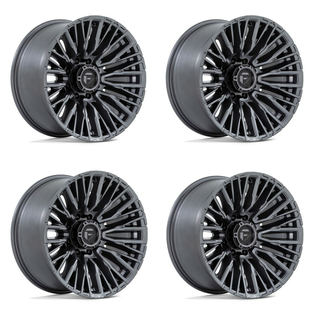 Set 4 Fuel D848 Rebar 20x10 8x180 Matte Gunmetal Wheels 20" -18mm Rims