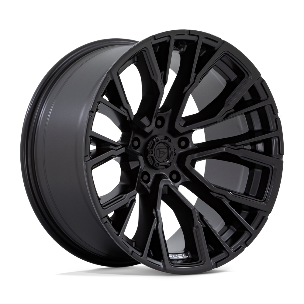 Set 4 Fuel D847 Rebar 22x12 5x5 Blackout Wheels 22" -44mm Rims
