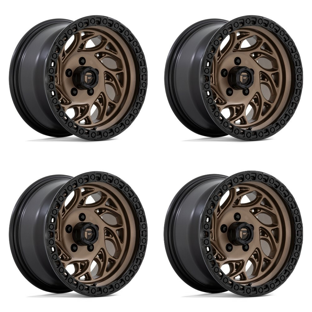 Set 4 Fuel D841 Runner OR 15x8 5x4.5 Bronze With Black Ring Wheels 15" -19mm