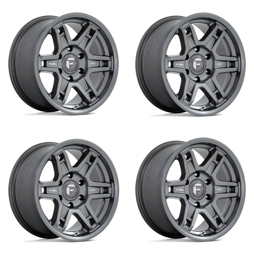 Set 4 Fuel D838 Slayer 17x8.5 6x5.5 Matte Gunmetal Wheels 17" 1mm Rims